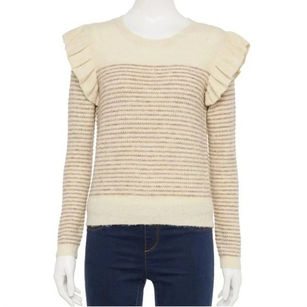 Lauren Conrad Women's Sweater Tan and Cream Size 1X nwt